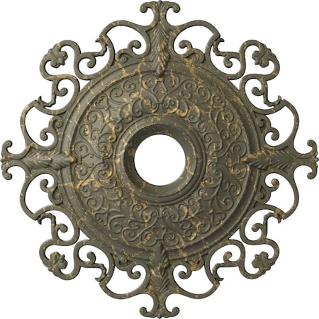 Ekena Millwork Orleans Medallion (Canopies up to 8 1/4"), 38 3/8"OD x 6 5/8"ID x 2 7/8"P, Witch Hazel Crackle CM38OLWHC
